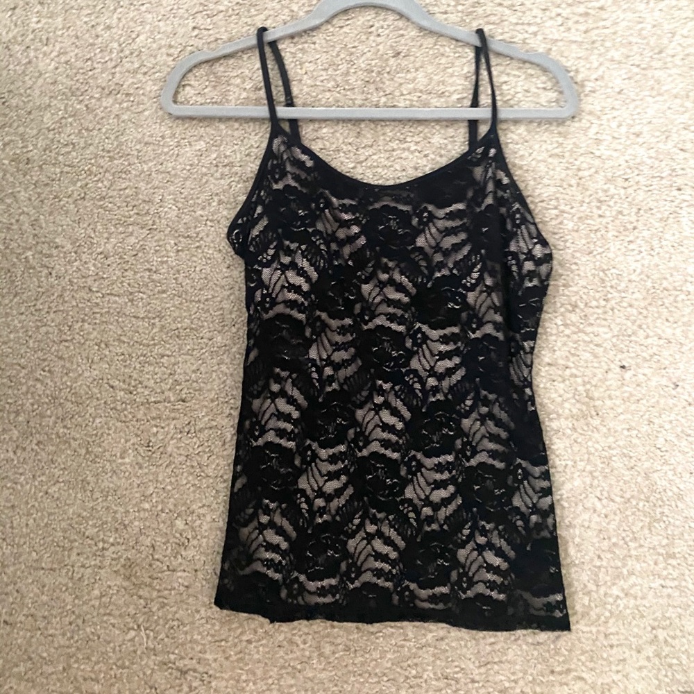 EXPRESS black lace cami tank top- size medium